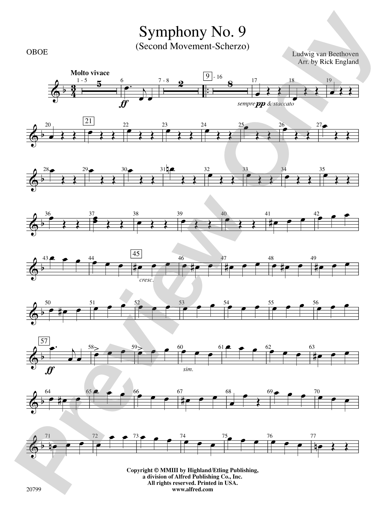 Symphony No. 9 (2nd Movement): Oboe