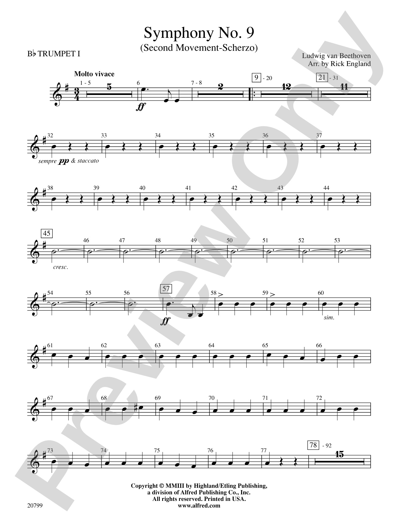Symphony No. 9 (2nd Movement): 1st B-flat Trumpet