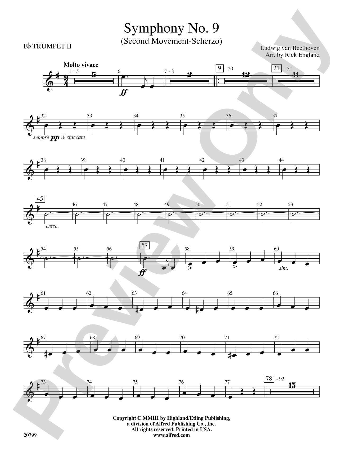 Symphony No. 9 (2nd Movement): 2nd B-flat Trumpet