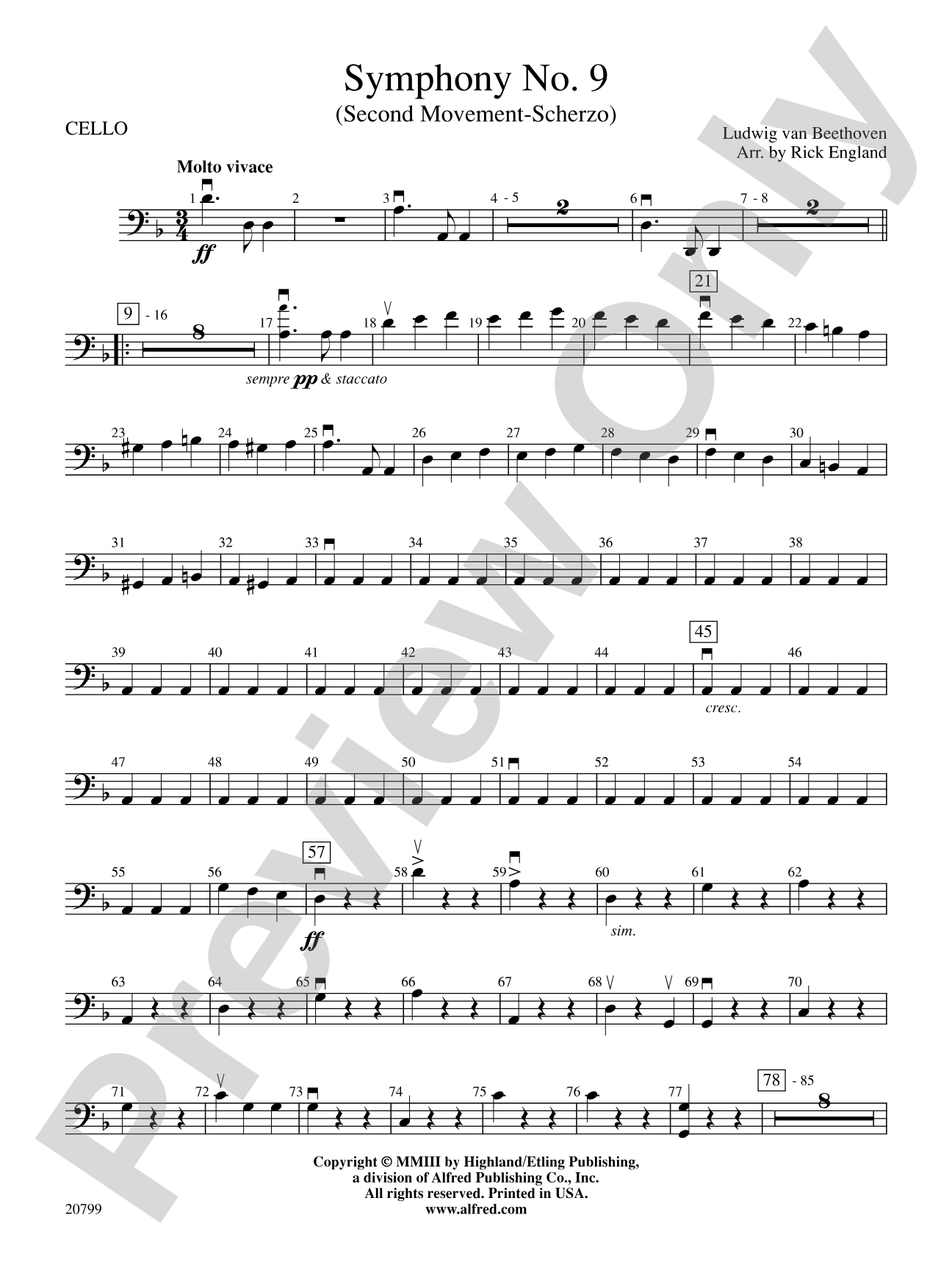 Symphony No. 9 (2nd Movement): Cello