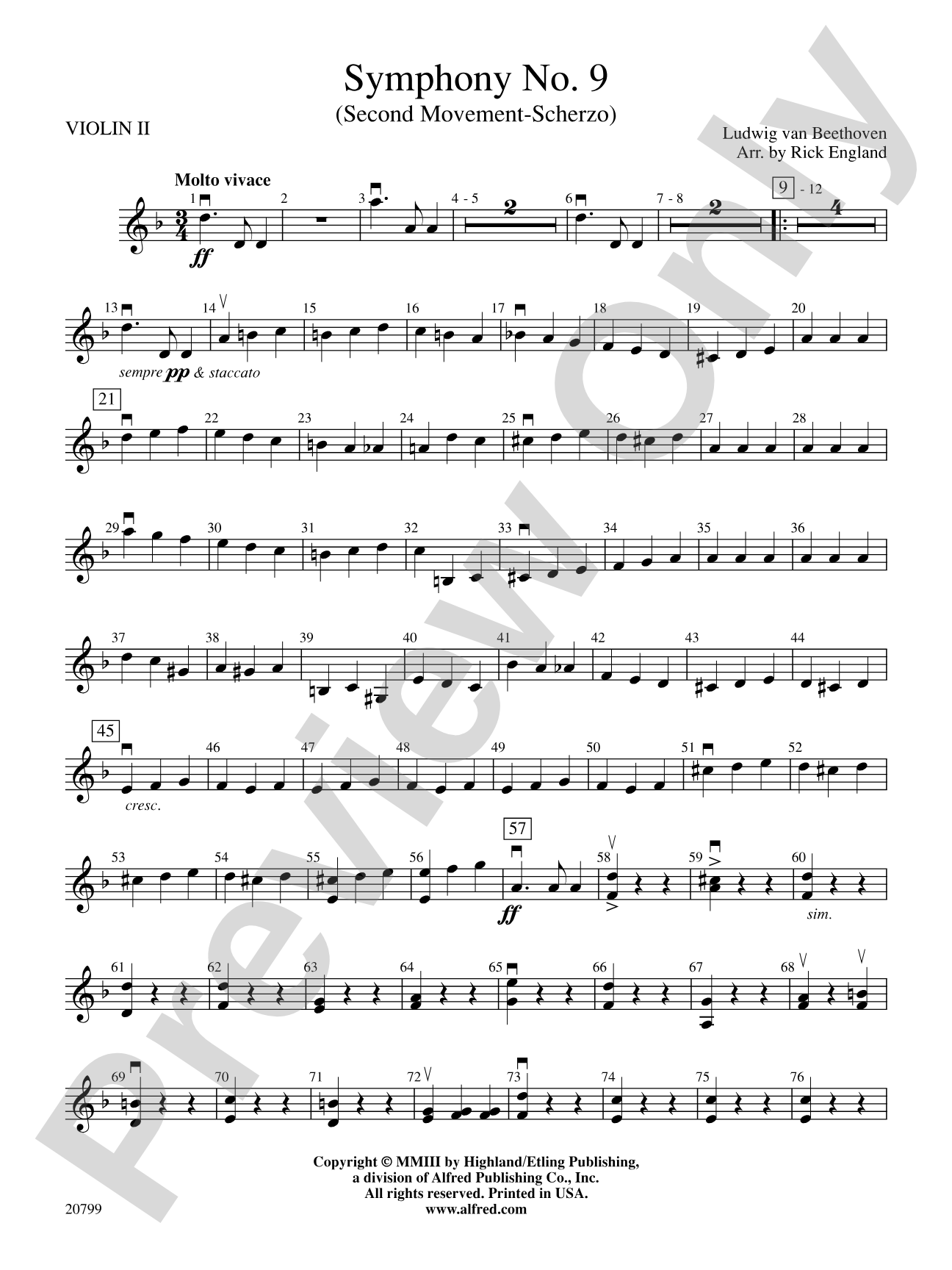 Symphony No. 9 (2nd Movement): 2nd Violin