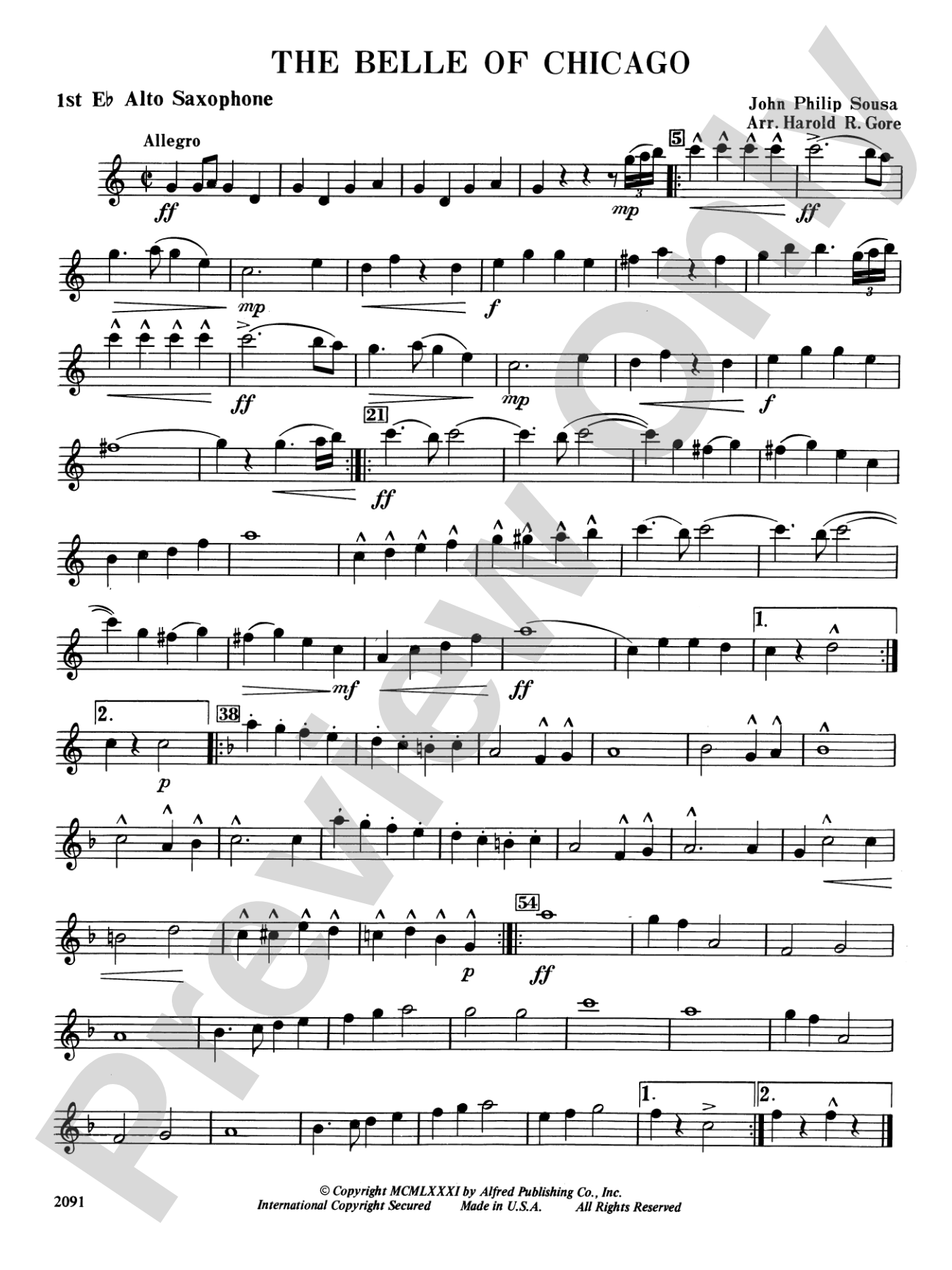 Belle of Chicago: E-flat Alto Saxophone
