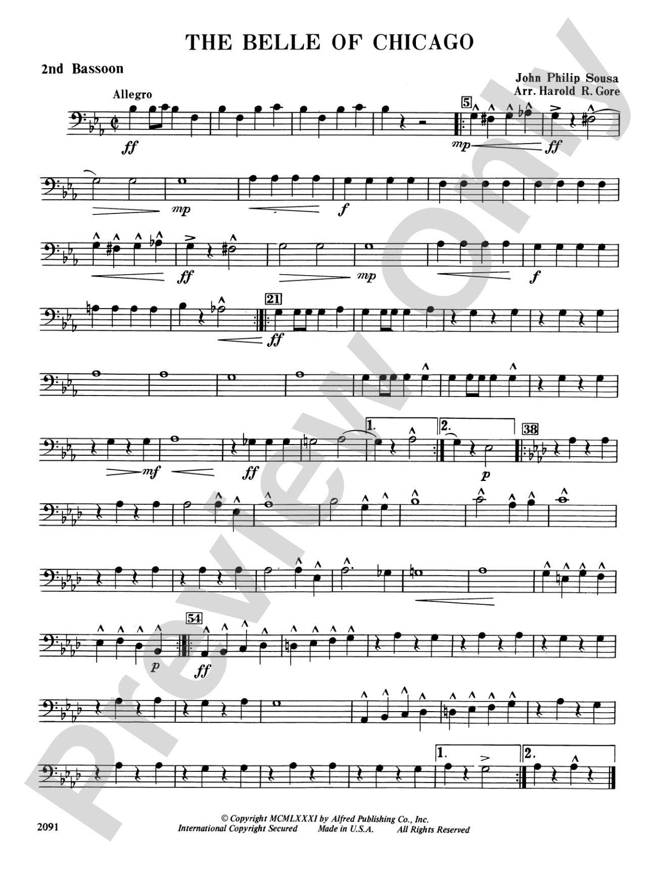 Belle of Chicago: 2nd Bassoon