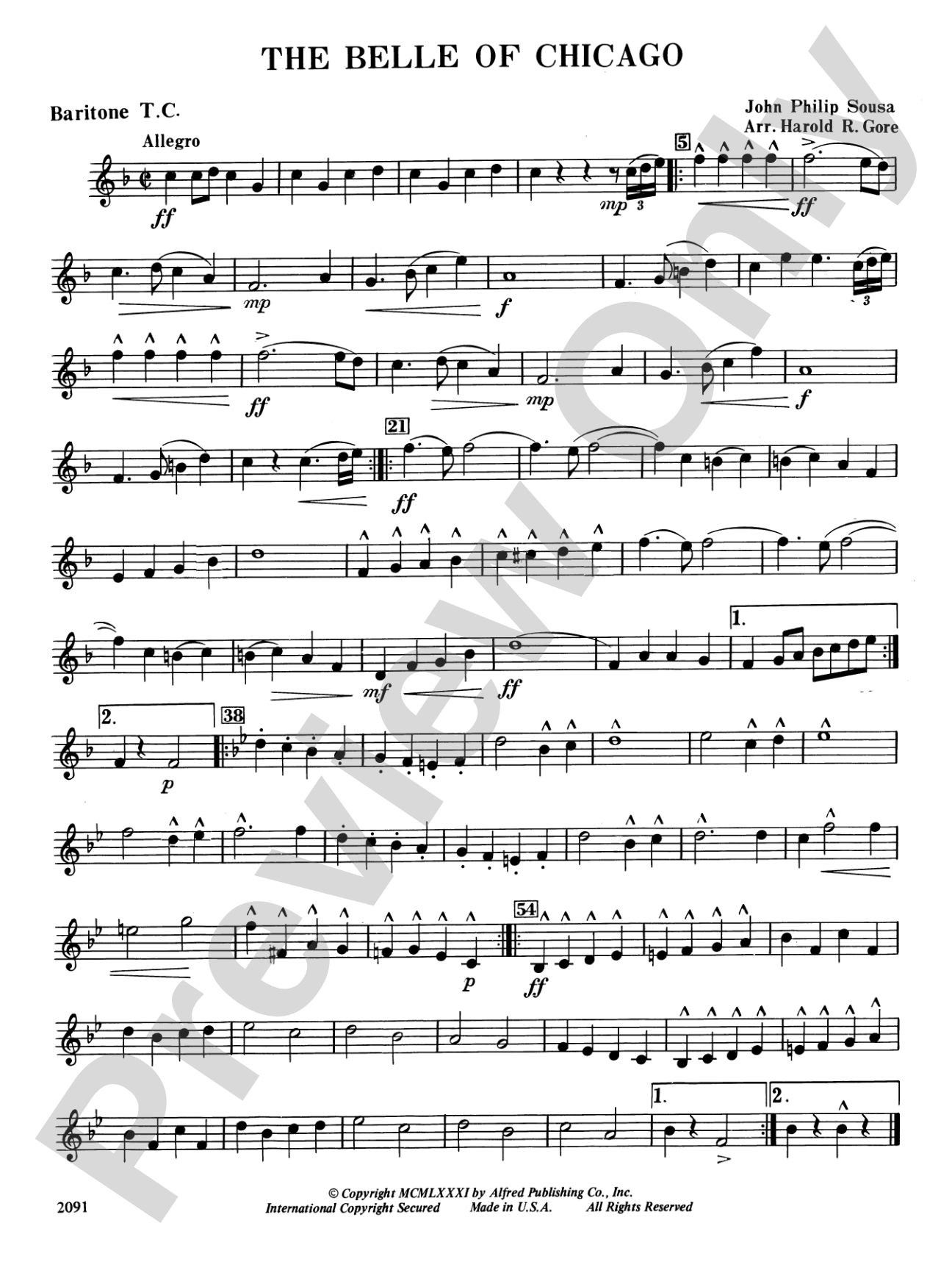 Belle of Chicago: Baritone T.C.