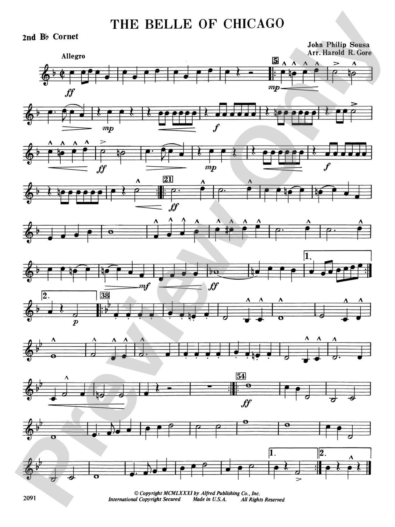 Belle of Chicago: 2nd B-flat Cornet