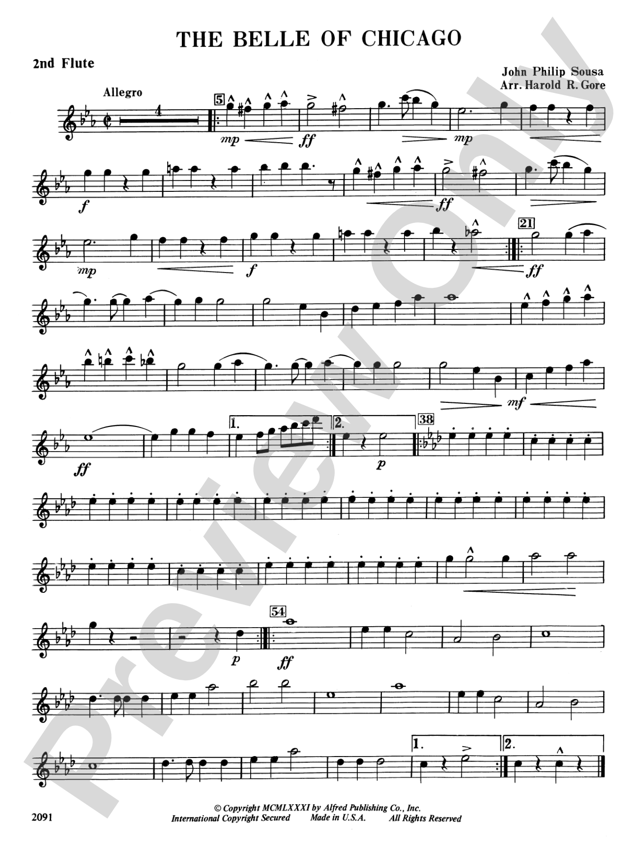 Belle of Chicago: 2nd Flute
