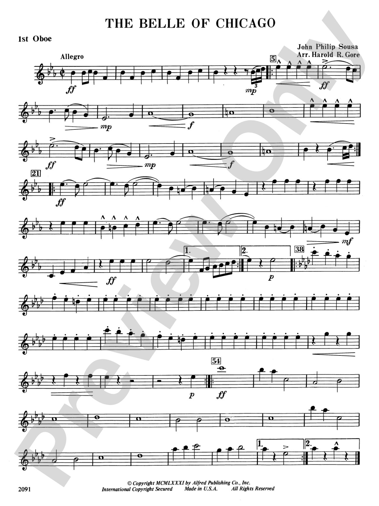 Belle of Chicago: Oboe