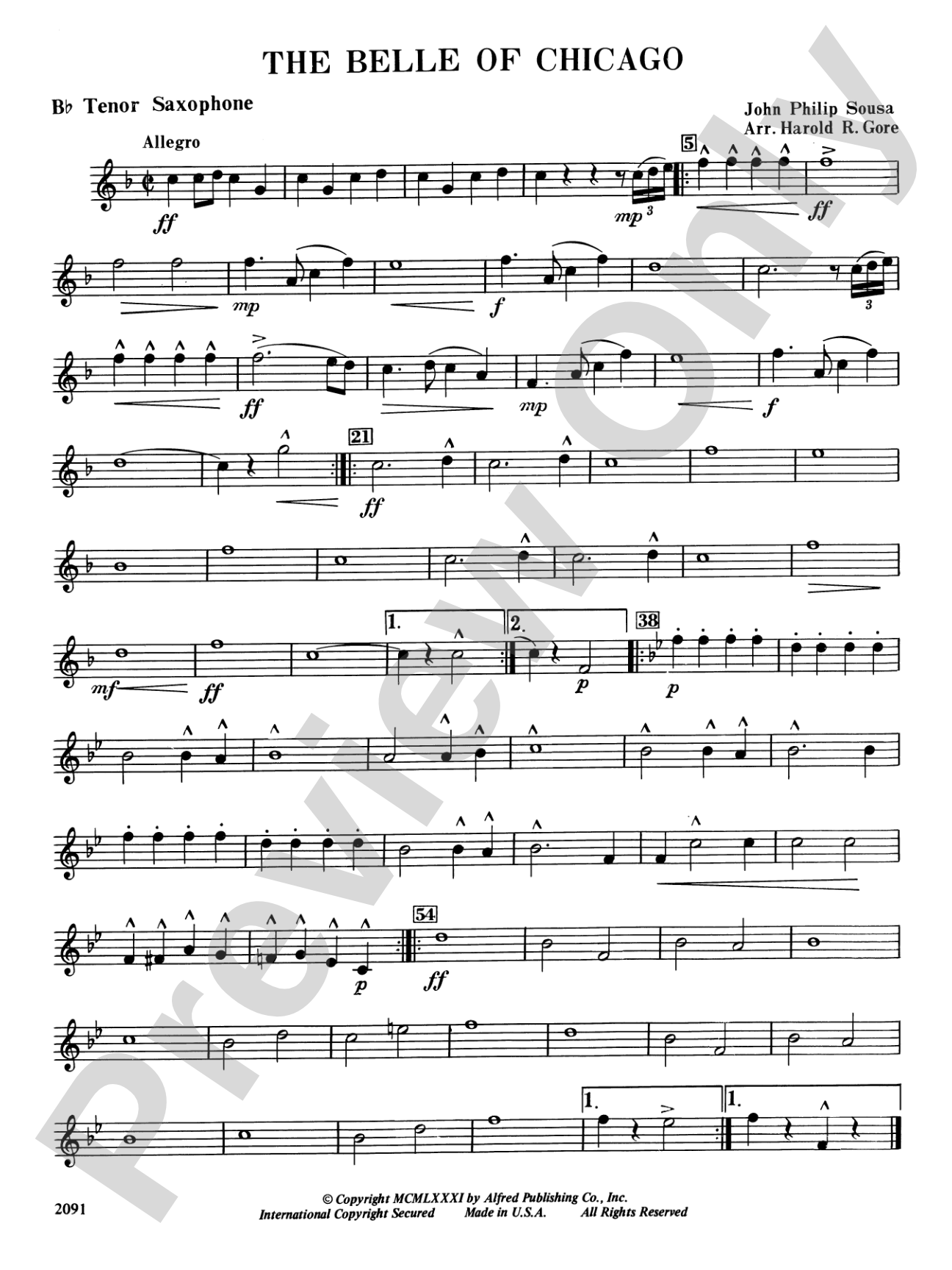 Belle of Chicago: B-flat Tenor Saxophone
