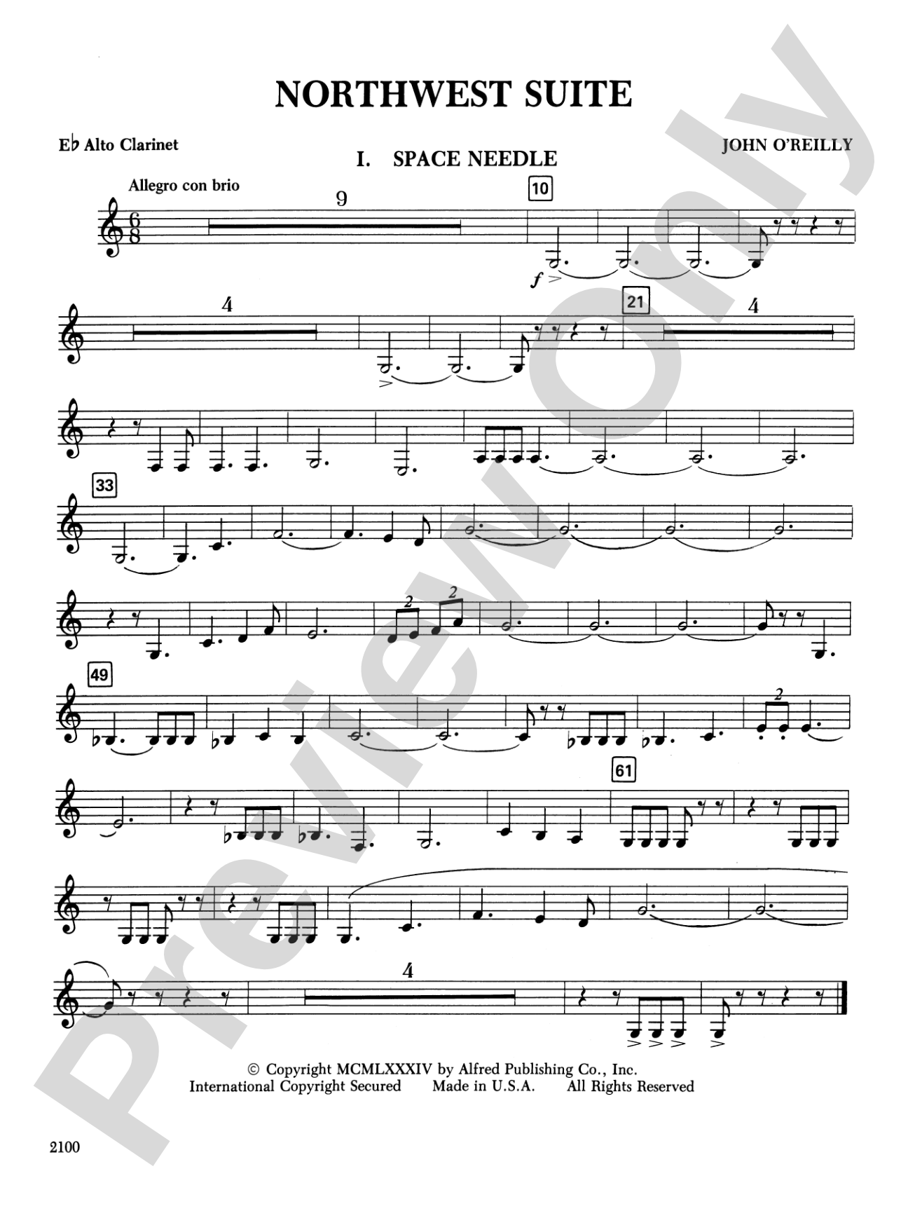 Northwest Suite: E-flat Alto Clarinet