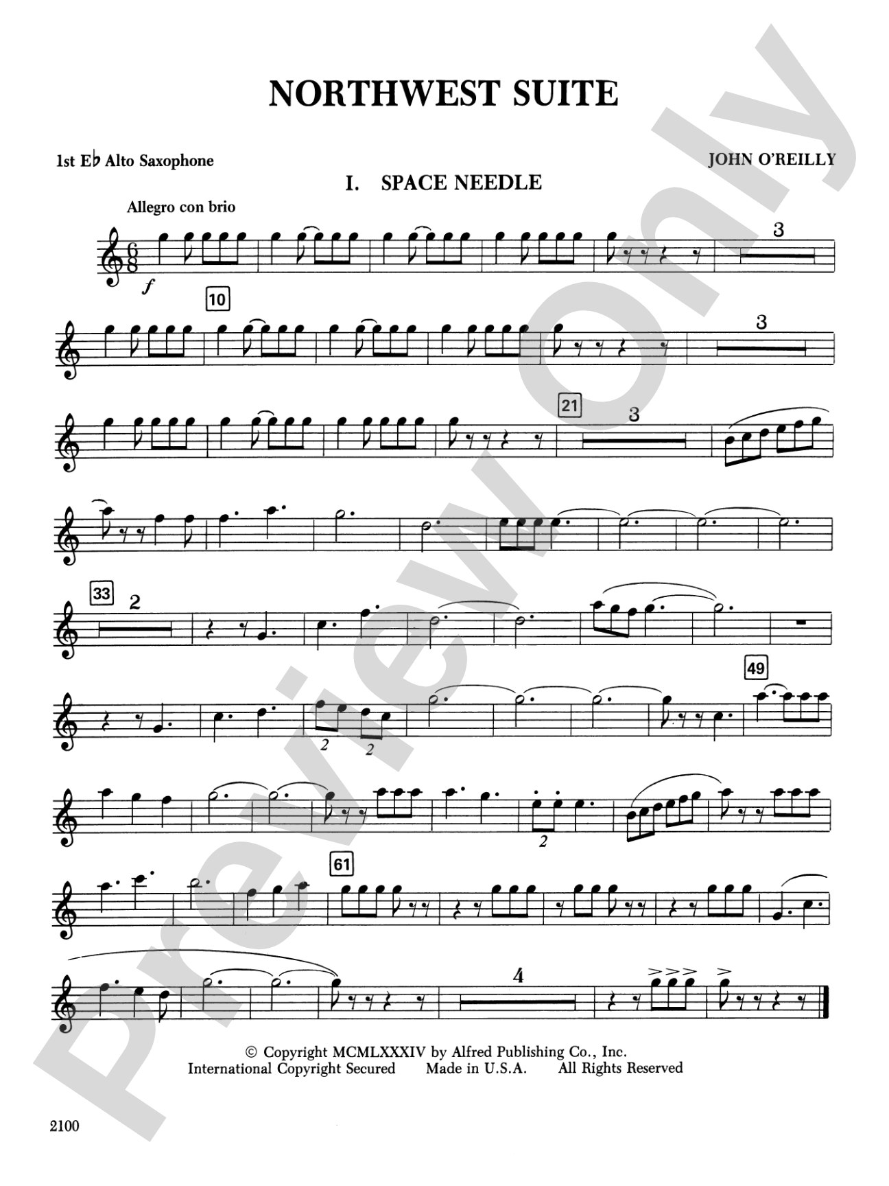 Northwest Suite: E-flat Alto Saxophone