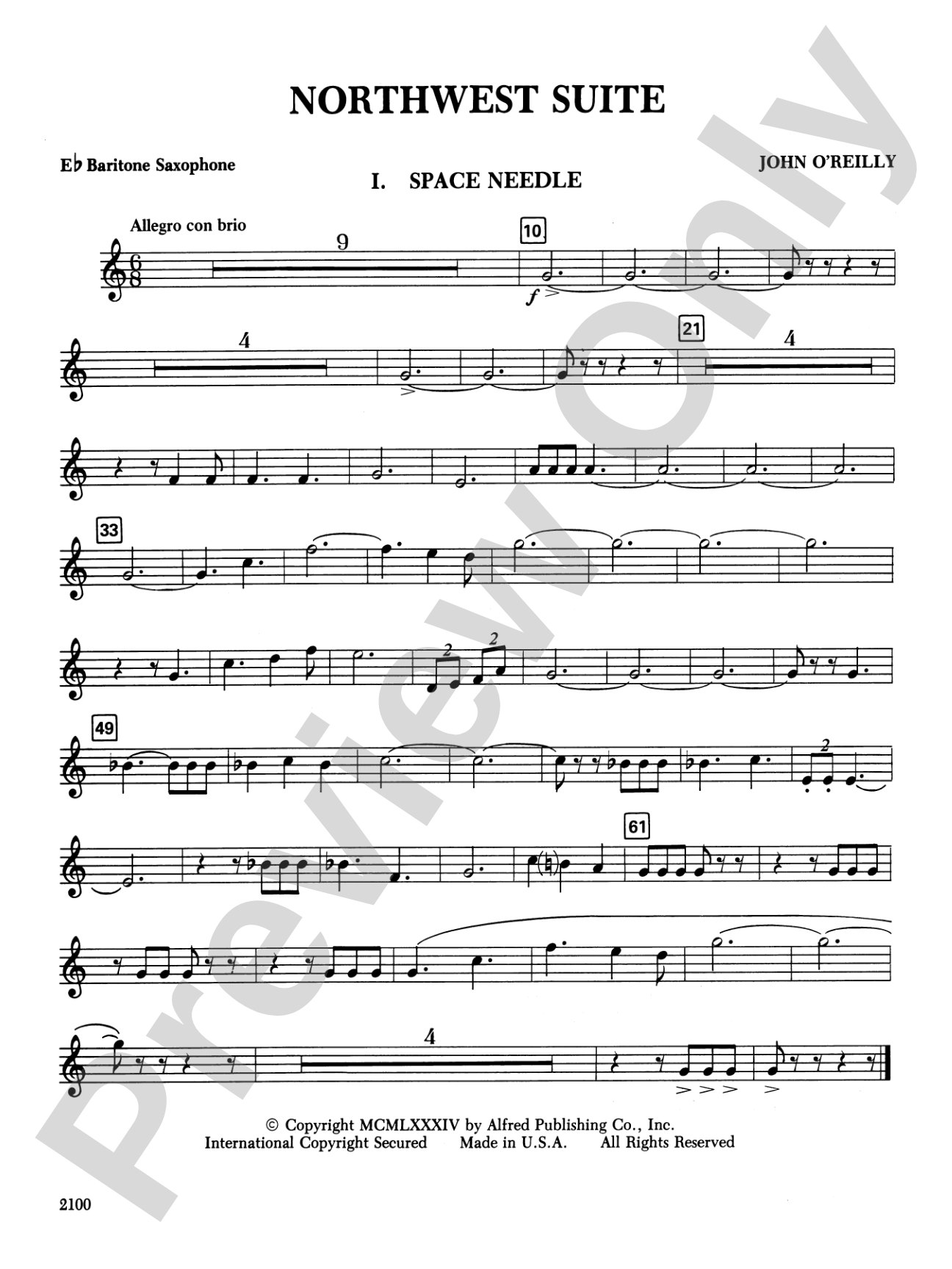 Northwest Suite: E-flat Baritone Saxophone