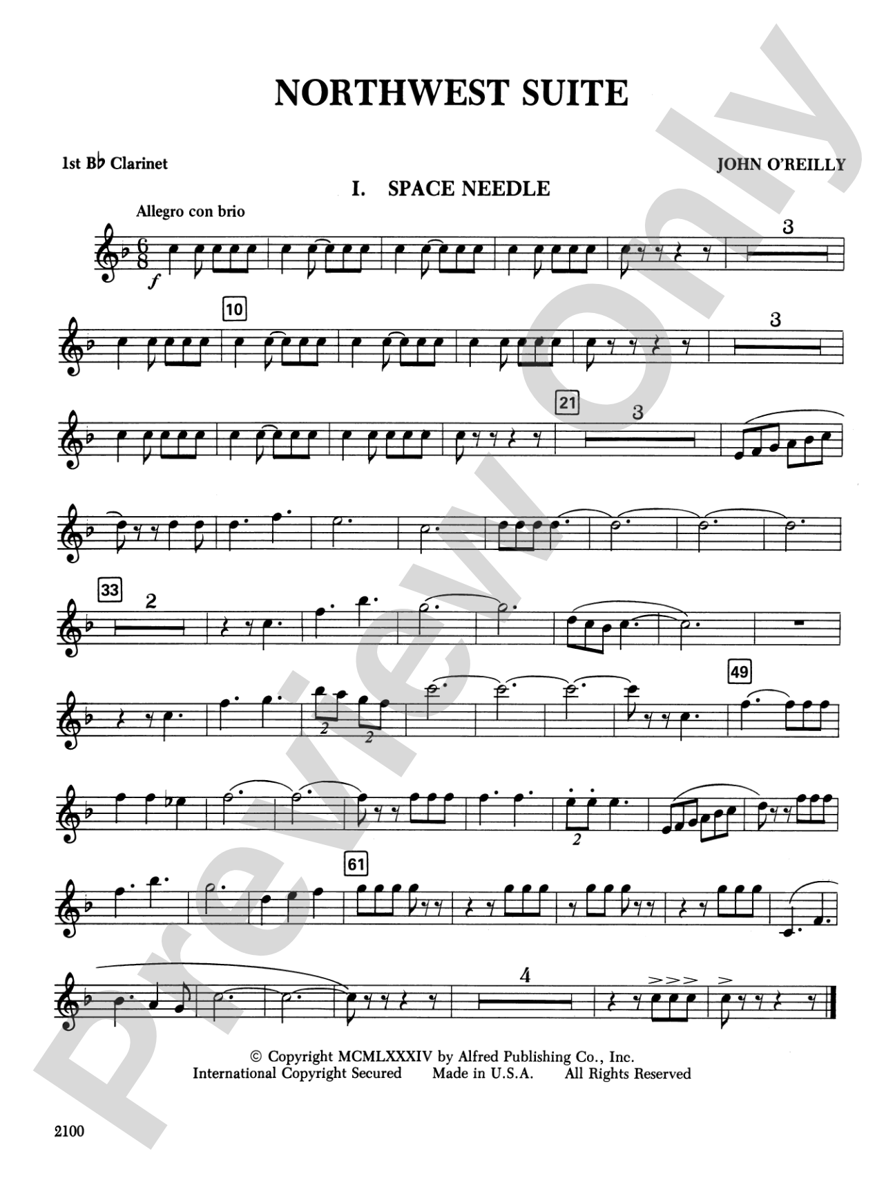 Northwest Suite: 1st B-flat Clarinet
