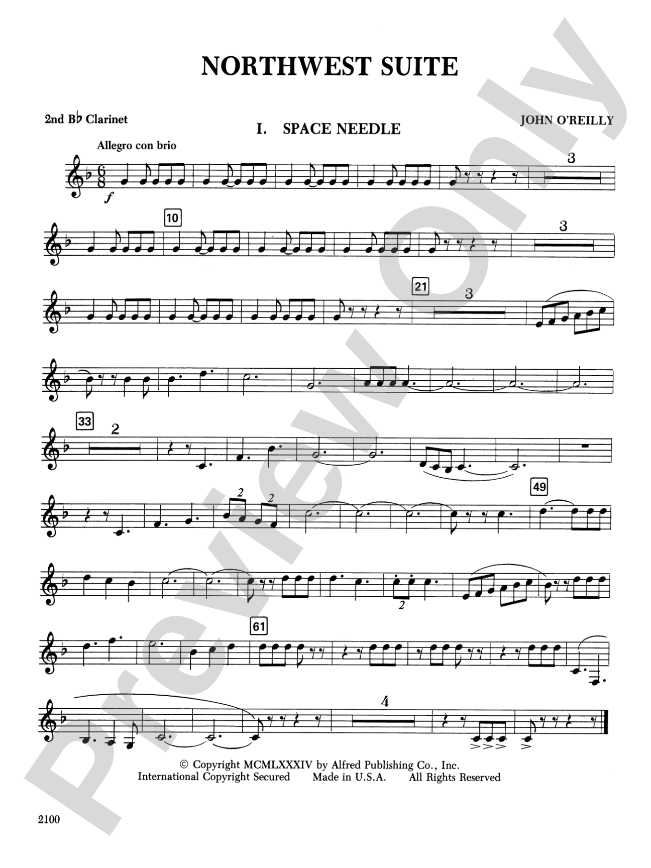 Northwest Suite: 2nd B-flat Clarinet