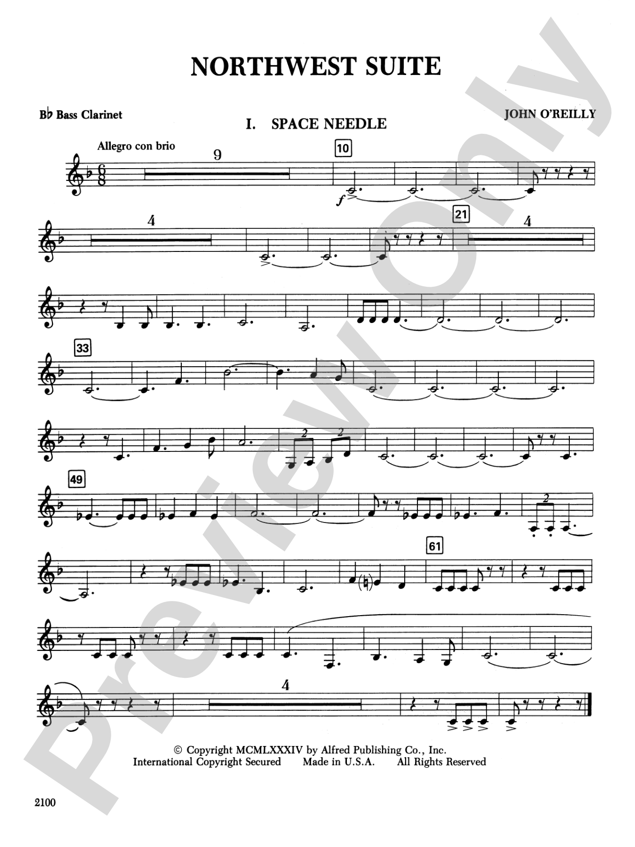 Northwest Suite: B-flat Bass Clarinet