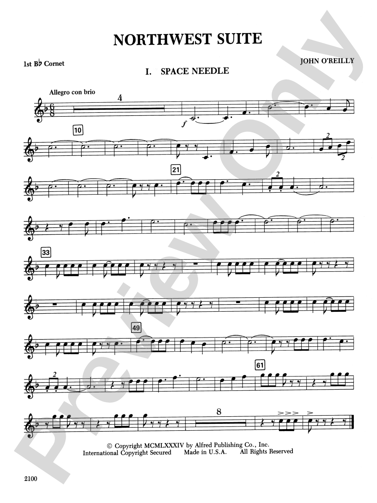 Northwest Suite: 1st B-flat Cornet