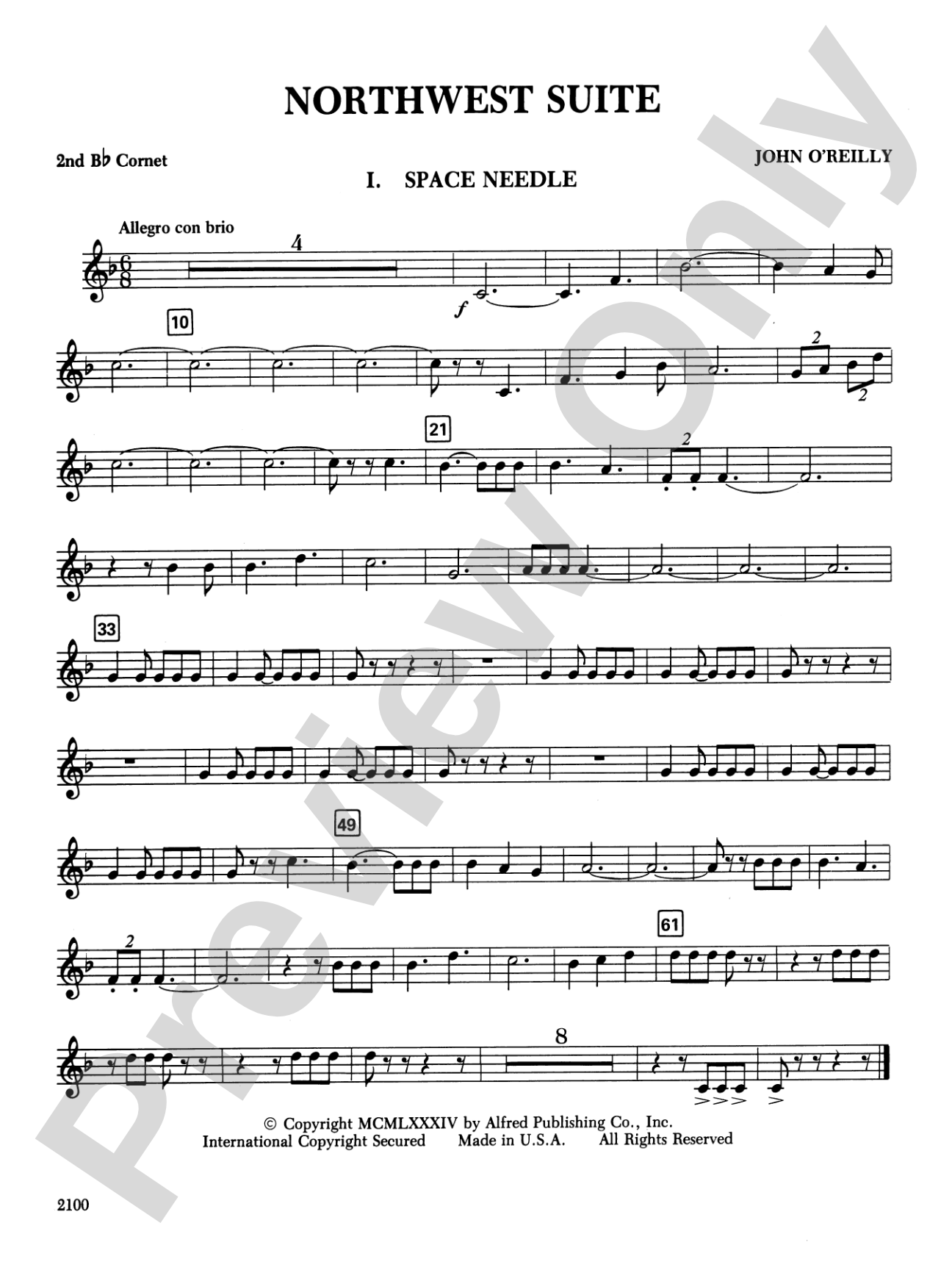 Northwest Suite: 2nd B-flat Cornet