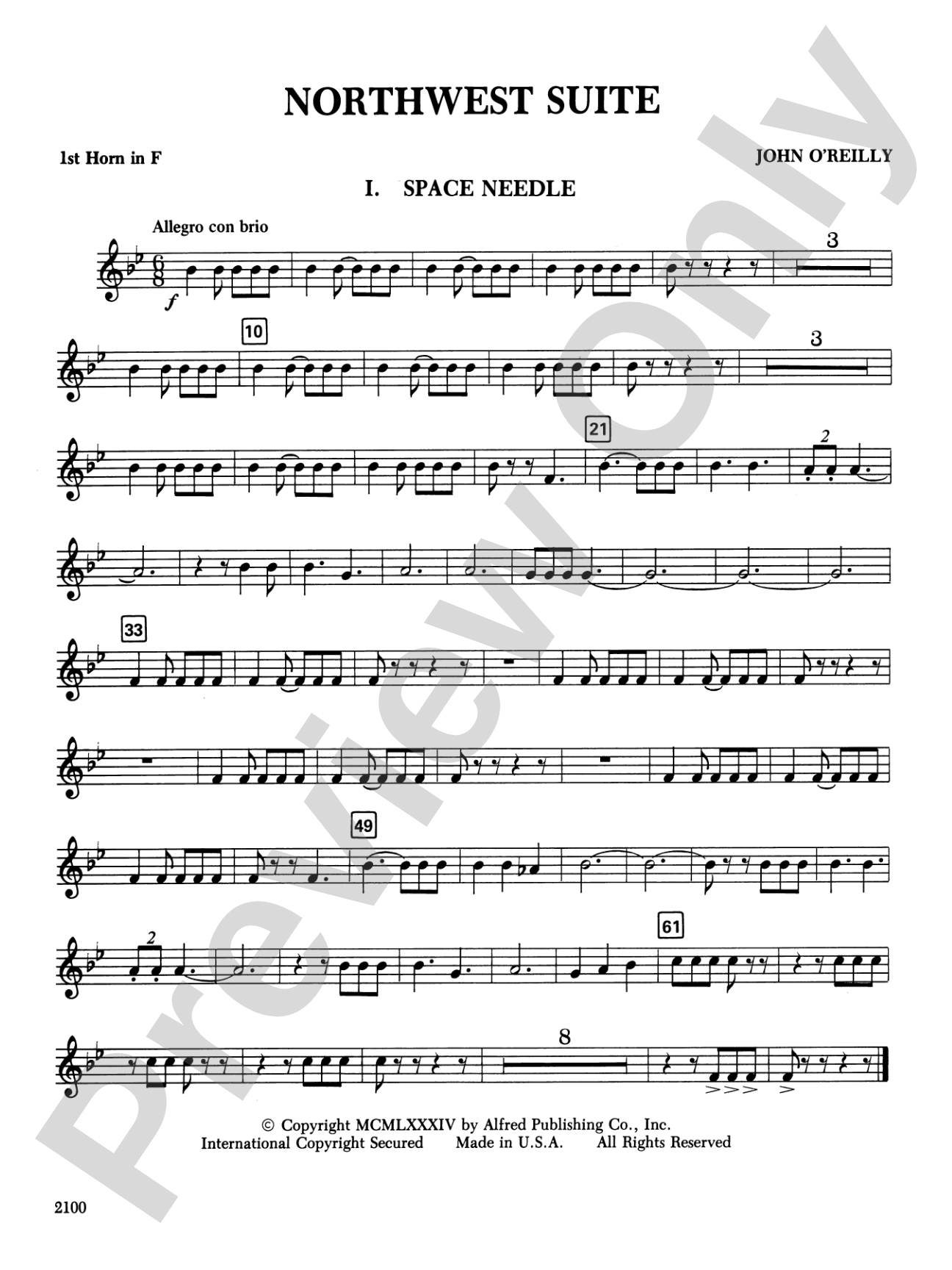 Northwest Suite: 1st F Horn