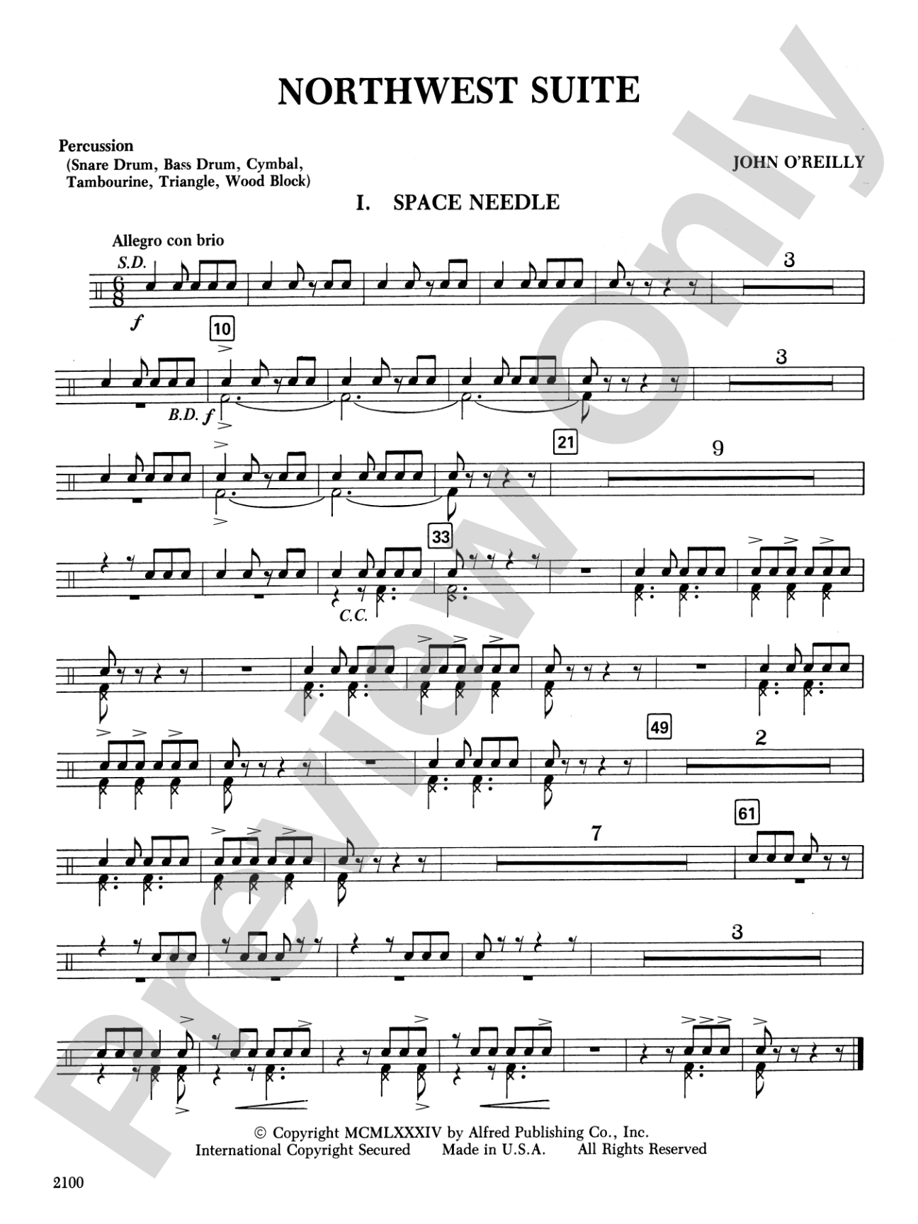 Northwest Suite: 1st Percussion