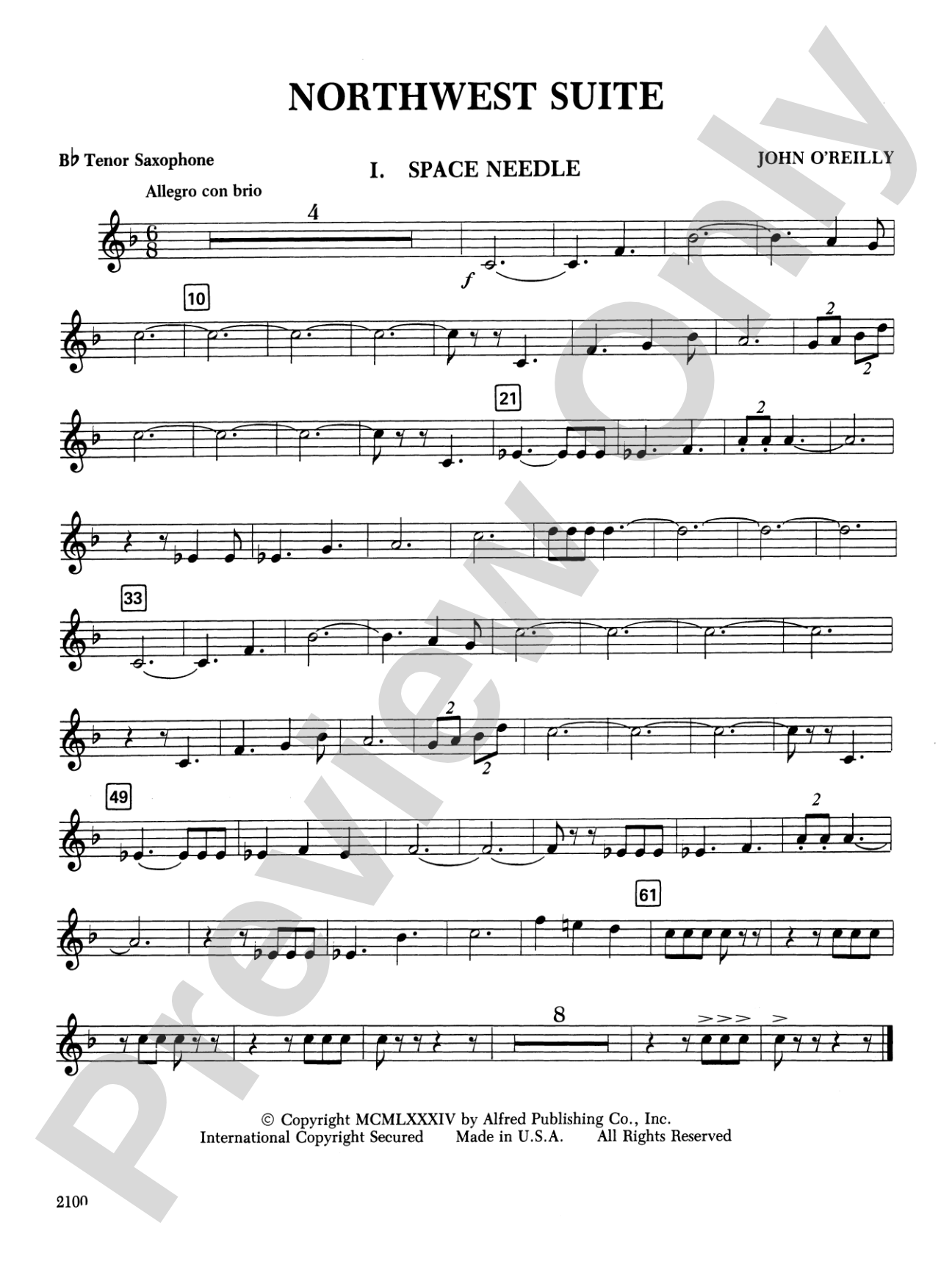 Northwest Suite: B-flat Tenor Saxophone