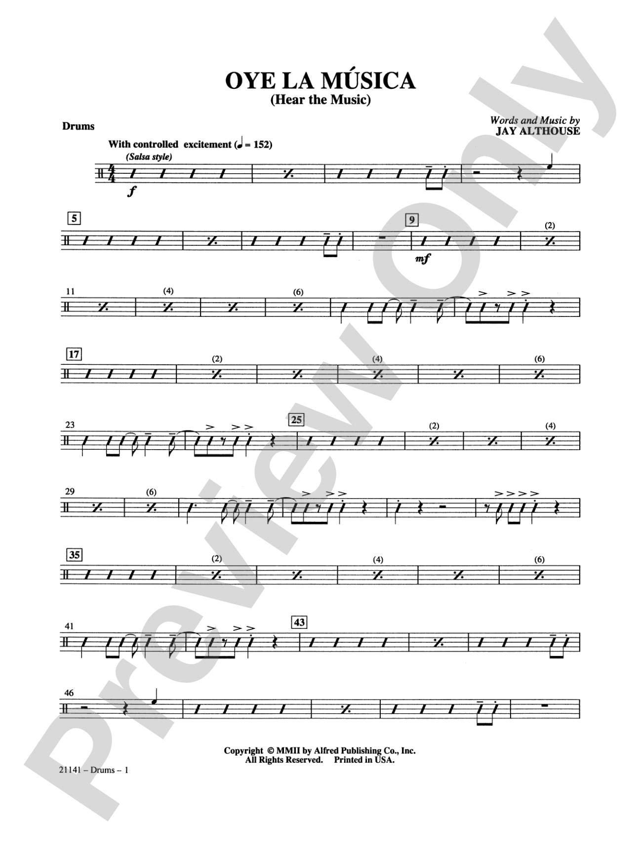 Oye la Música (Hear the Music): Drums: Choral SoundPax