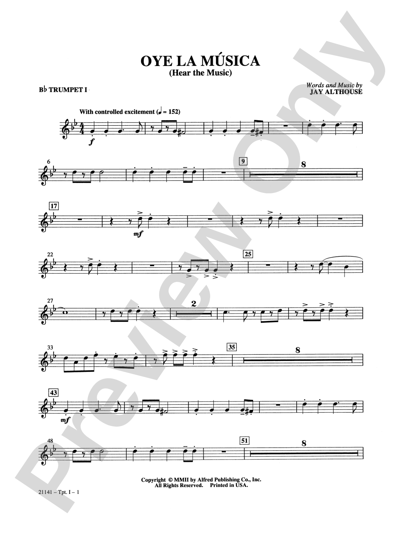 Oye la Música (Hear the Music): 1st B-flat Trumpet: Choral SoundPax
