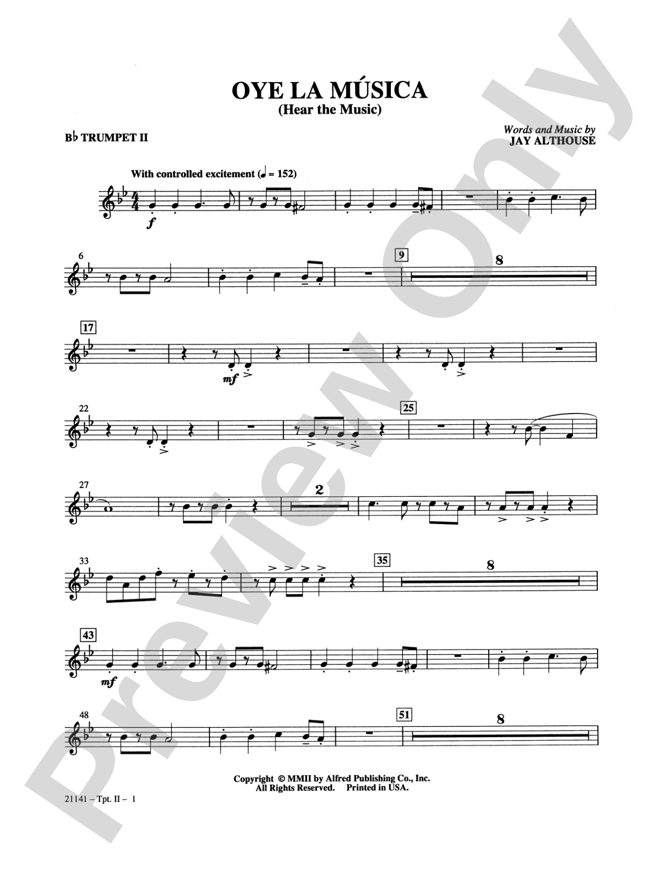 Oye la Música (Hear the Music): 2nd B-flat Trumpet: Choral SoundPax