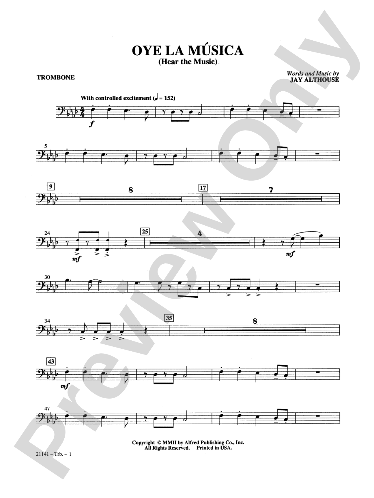 Oye la Música (Hear the Music): 1st Trombone: Choral SoundPax