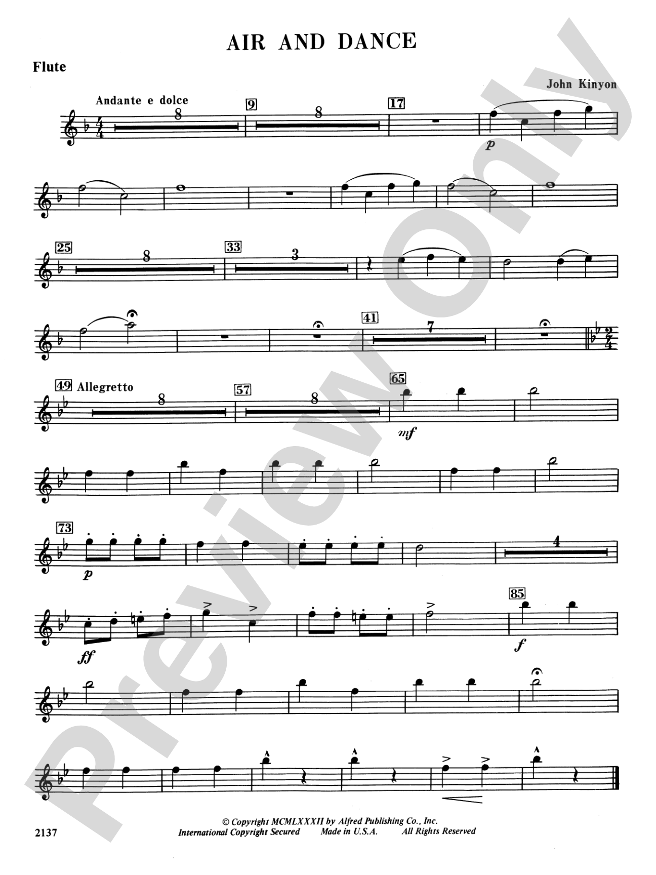 Air and Dance: Flute