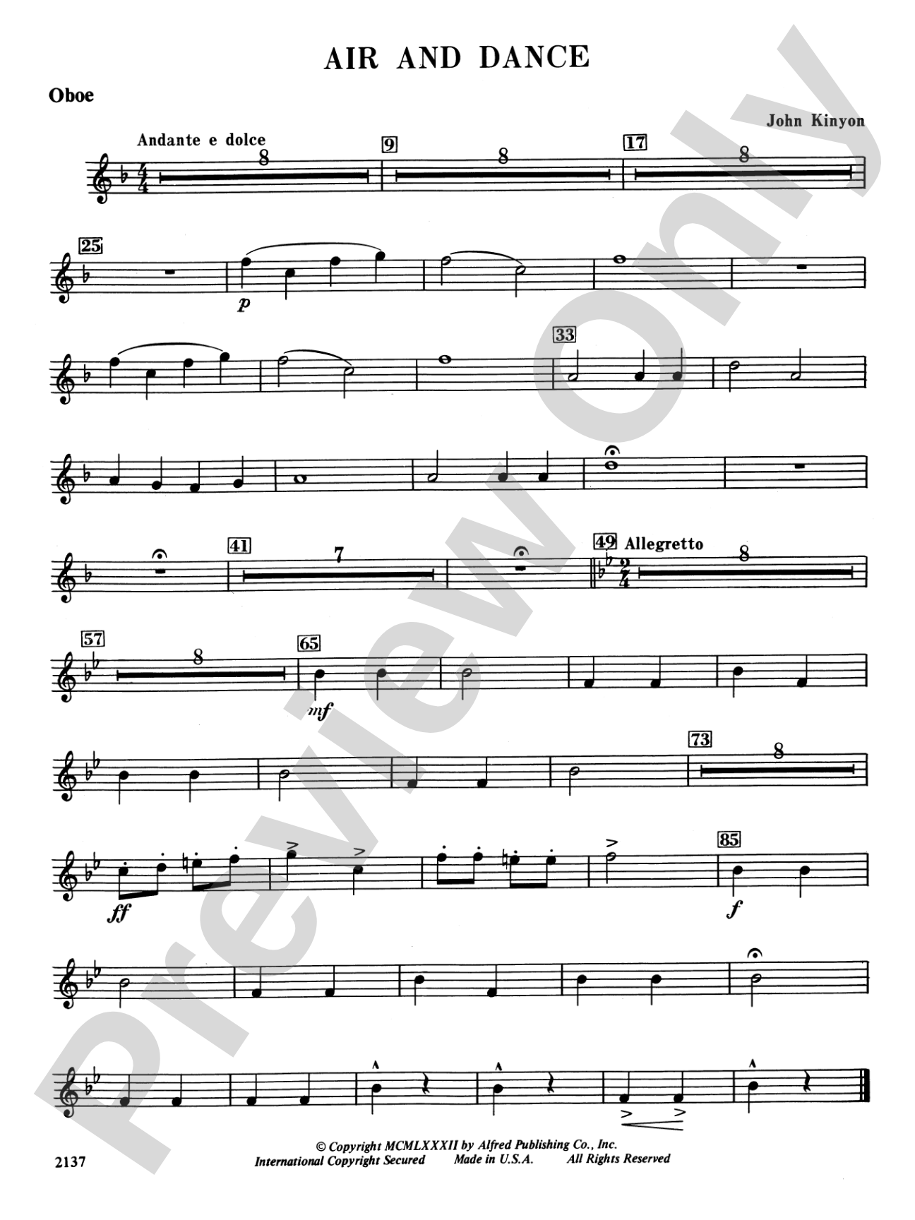 Air and Dance: Oboe