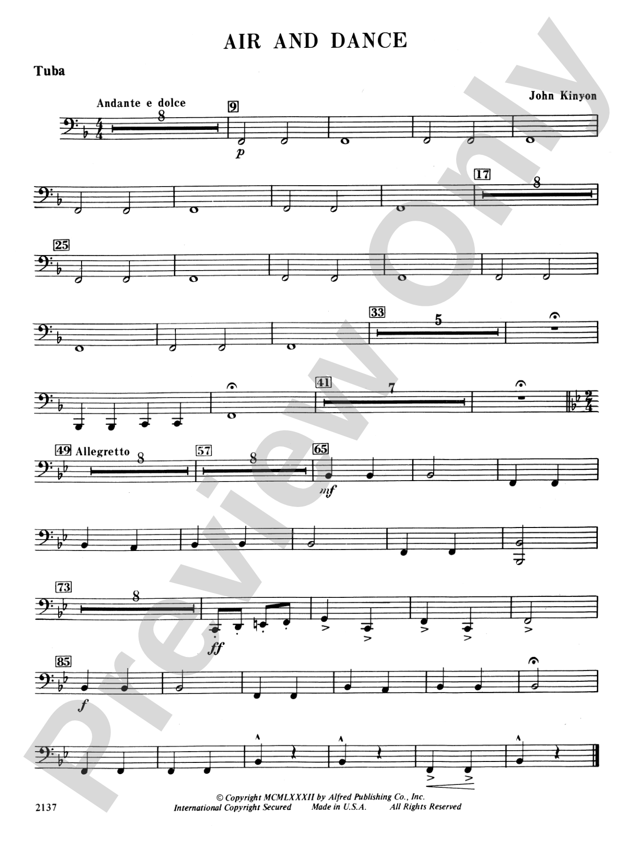 Air and Dance: Tuba