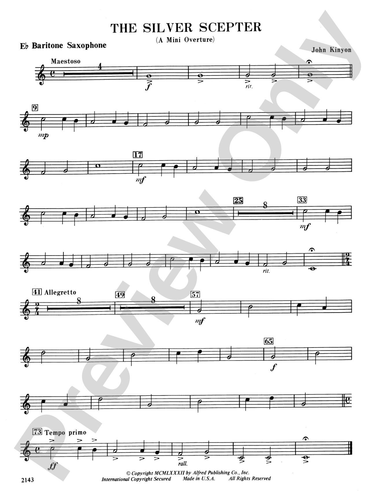 The Silver Scepter: E-flat Baritone Saxophone