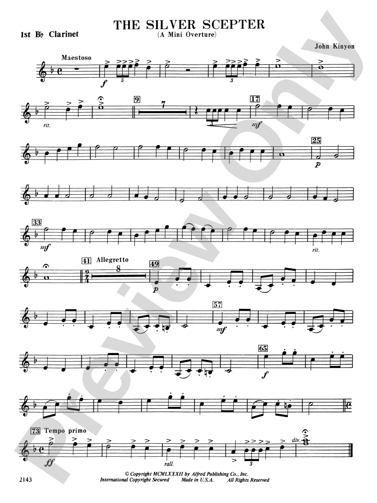 The Silver Scepter: 1st B-flat Clarinet