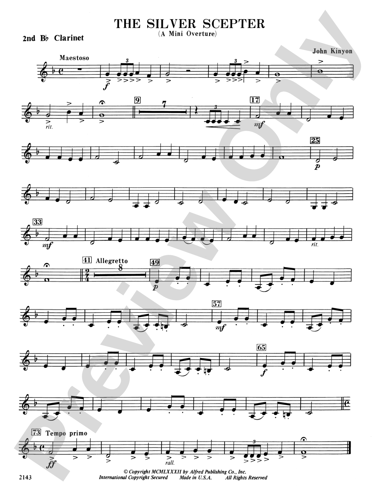 The Silver Scepter: 2nd B-flat Clarinet