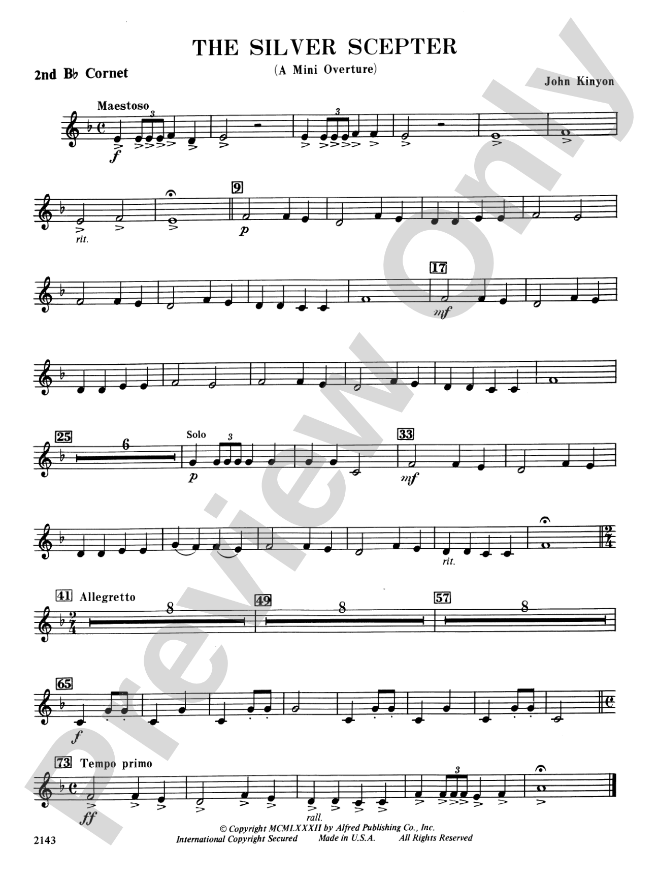 The Silver Scepter: 2nd B-flat Cornet