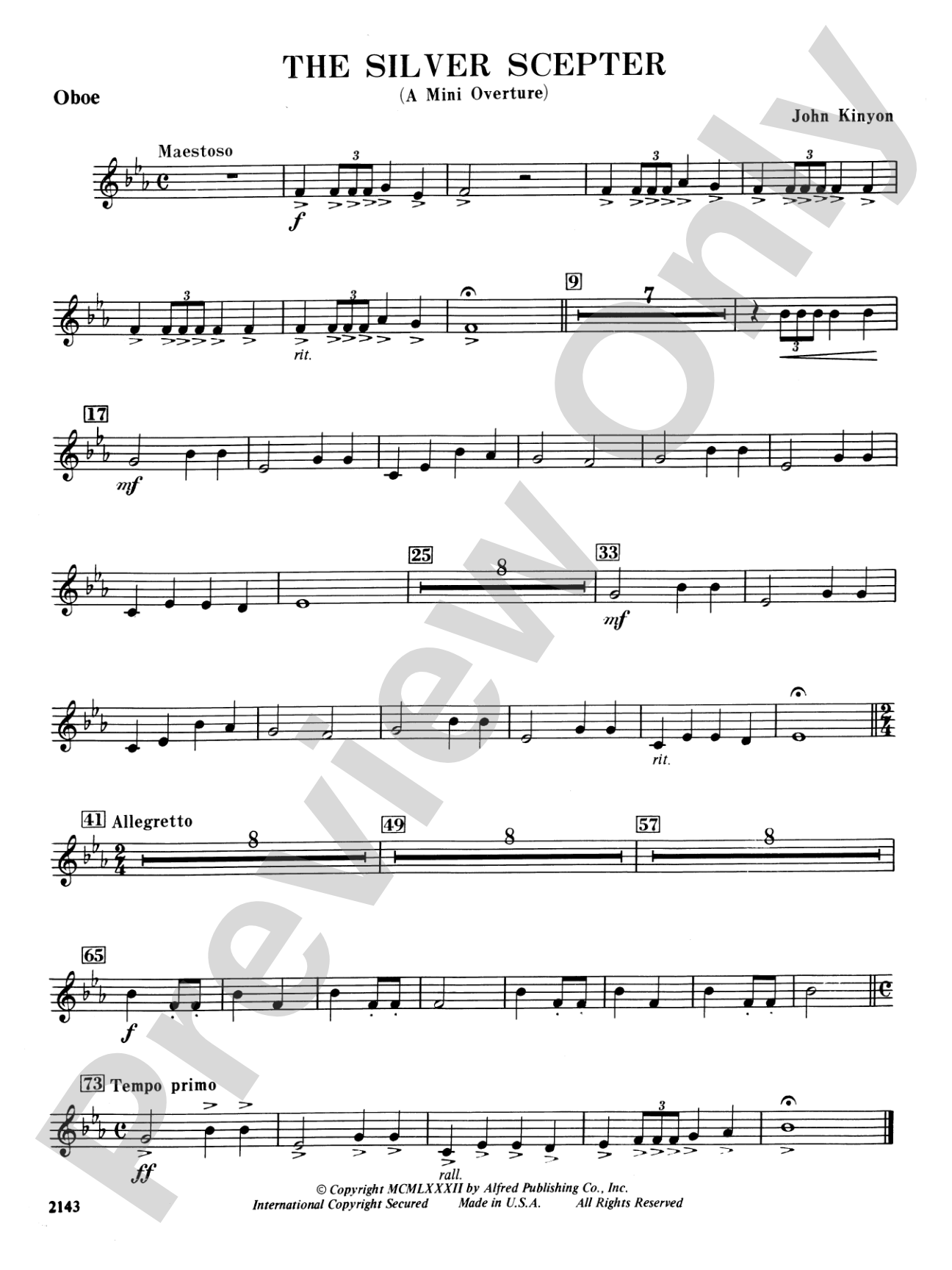 The Silver Scepter: Oboe
