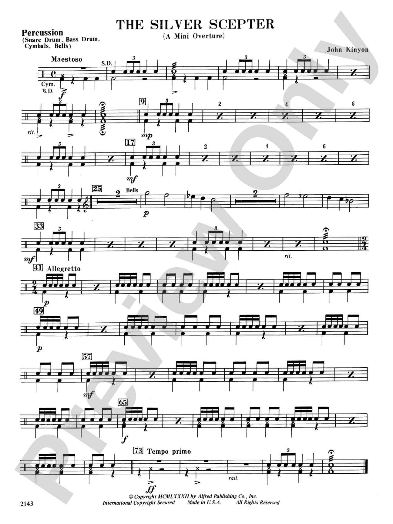 The Silver Scepter: 1st Percussion
