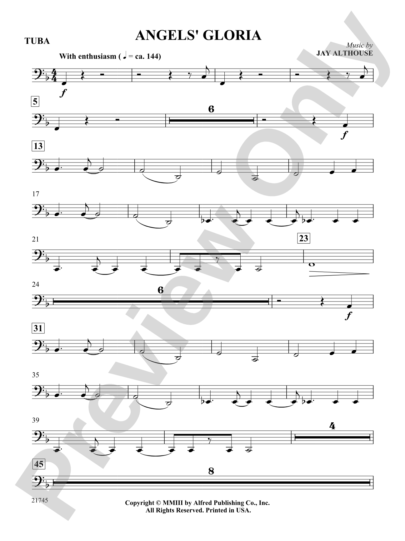 Angels' Gloria: Tuba: Choral SoundPax