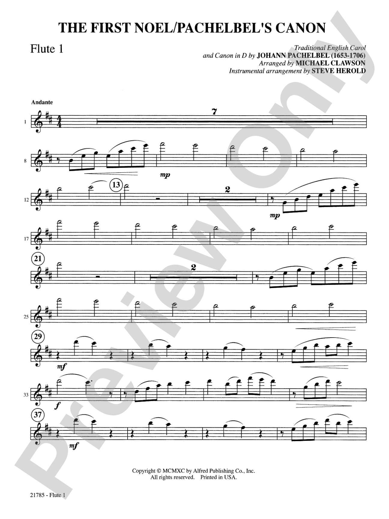 The First Noel / Pachelbel's Canon: Flute: Choral SoundPax