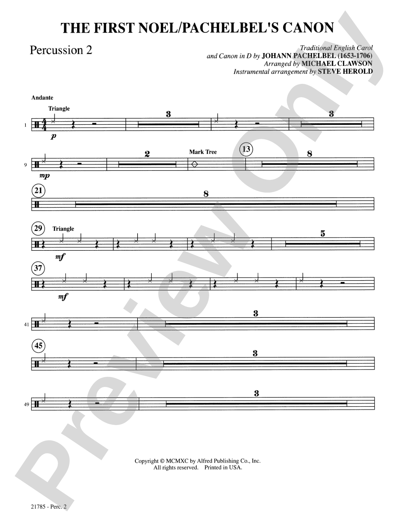 The First Noel / Pachelbel's Canon: 2nd Percussion: Choral SoundPax