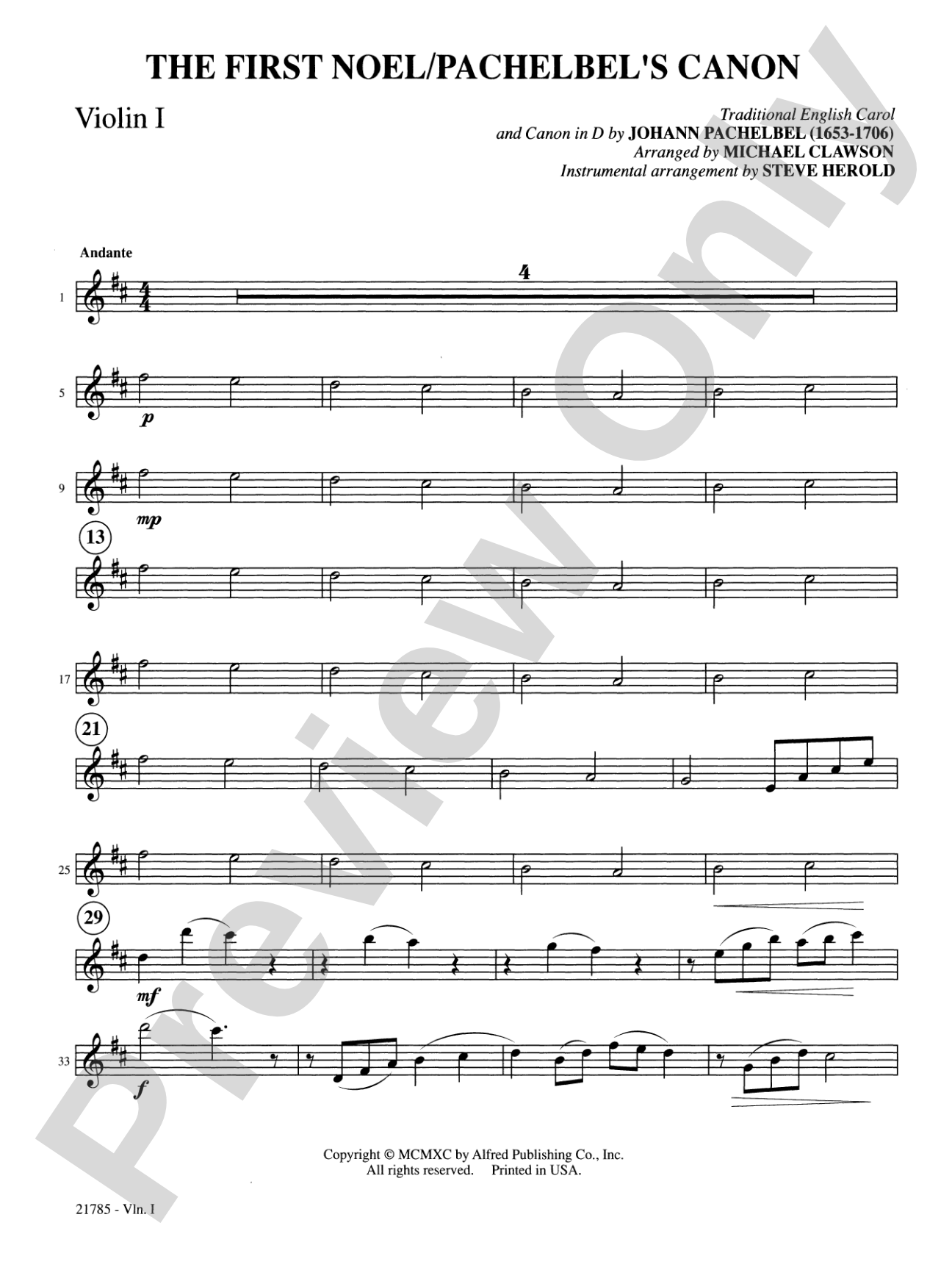 The First Noel / Pachelbel's Canon: 1st Violin: Choral SoundPax