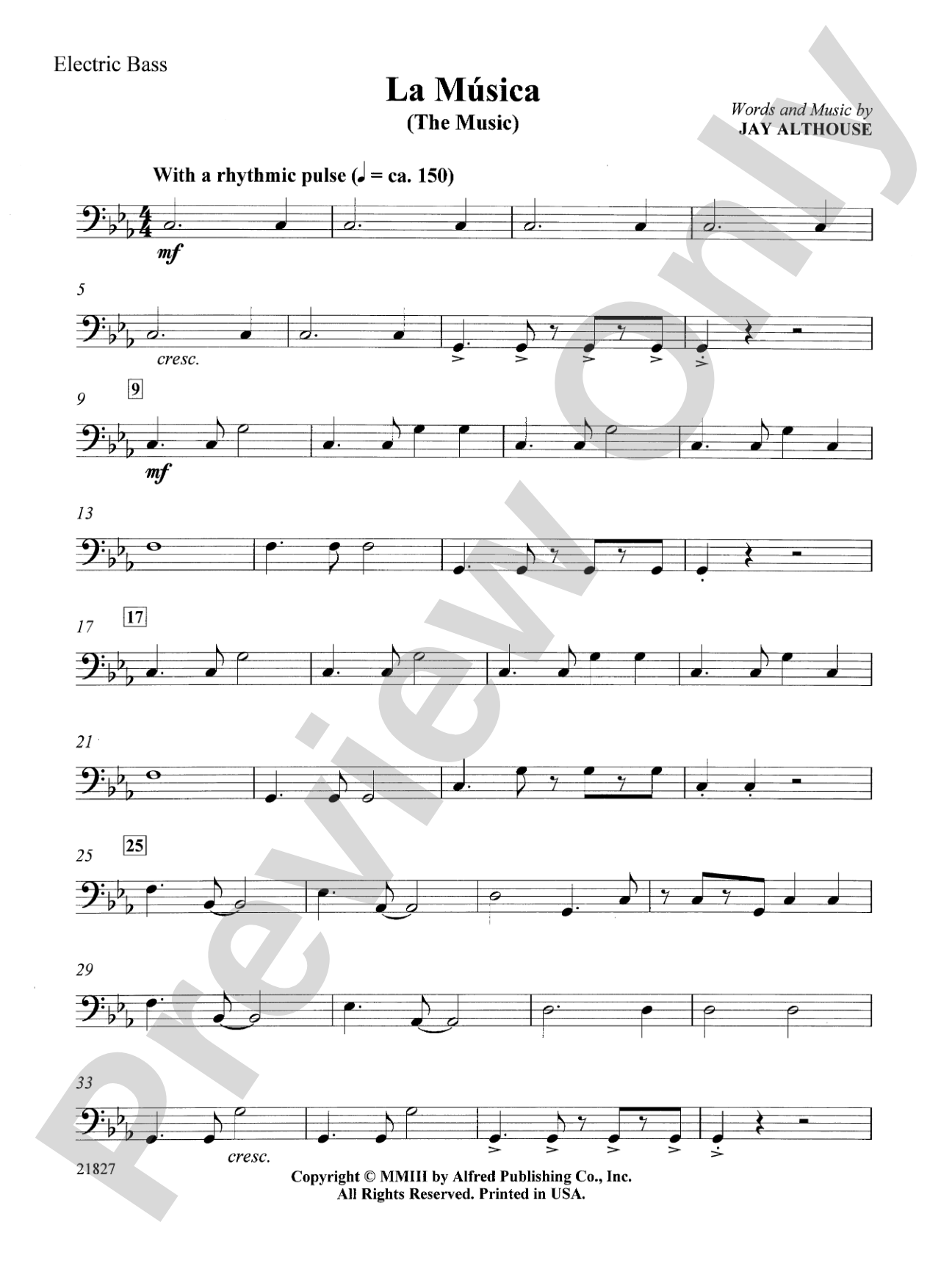 La Musica (The Music): Electric Bass: Choral SoundPax