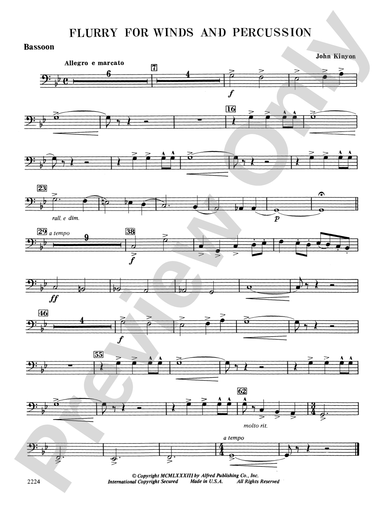 Flurry for Winds and Percussion: Bassoon