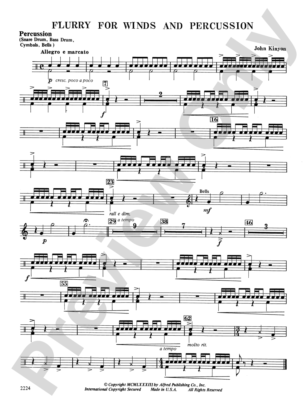 Flurry for Winds and Percussion: 1st Percussion