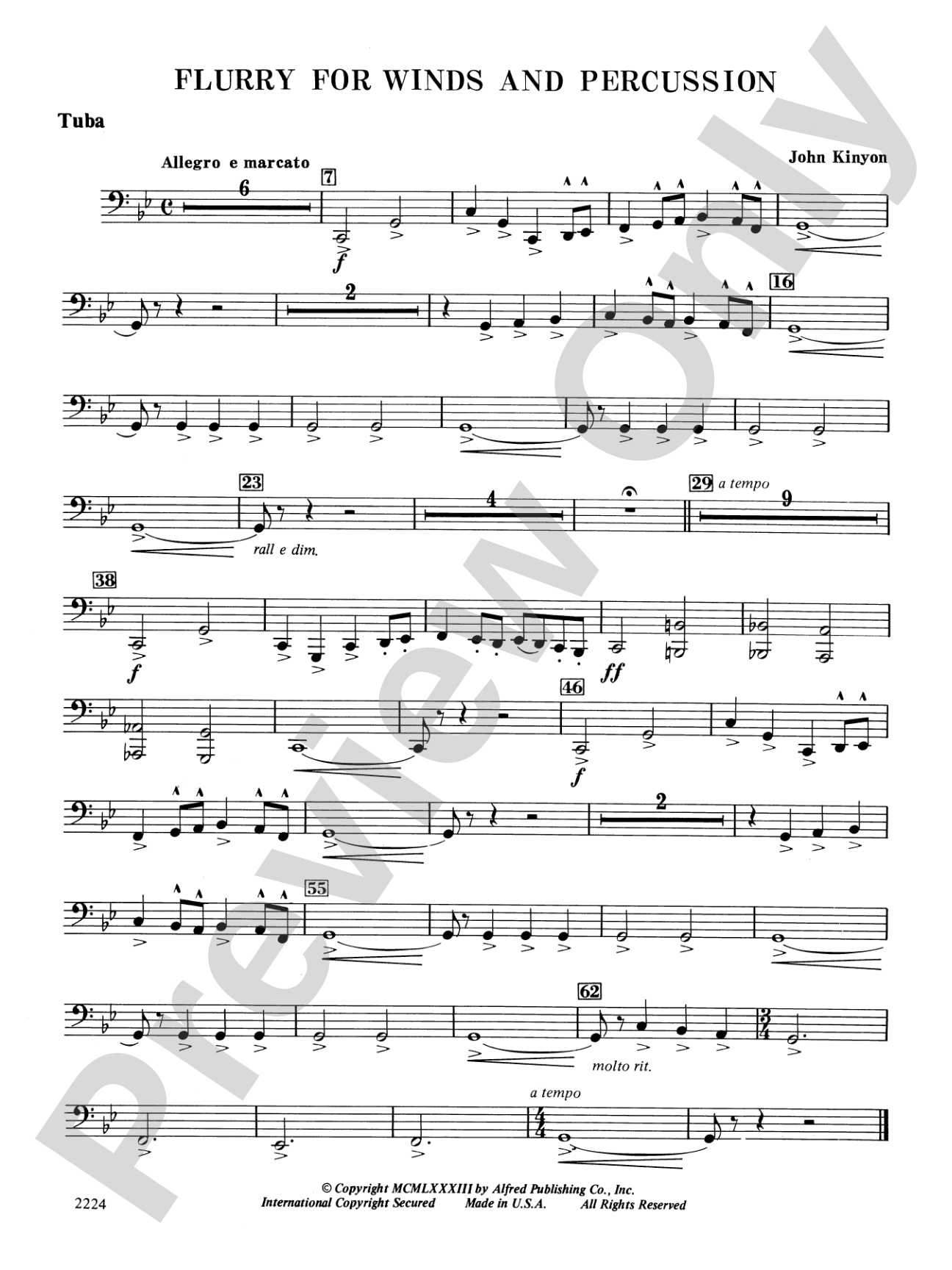 Flurry for Winds and Percussion: Tuba