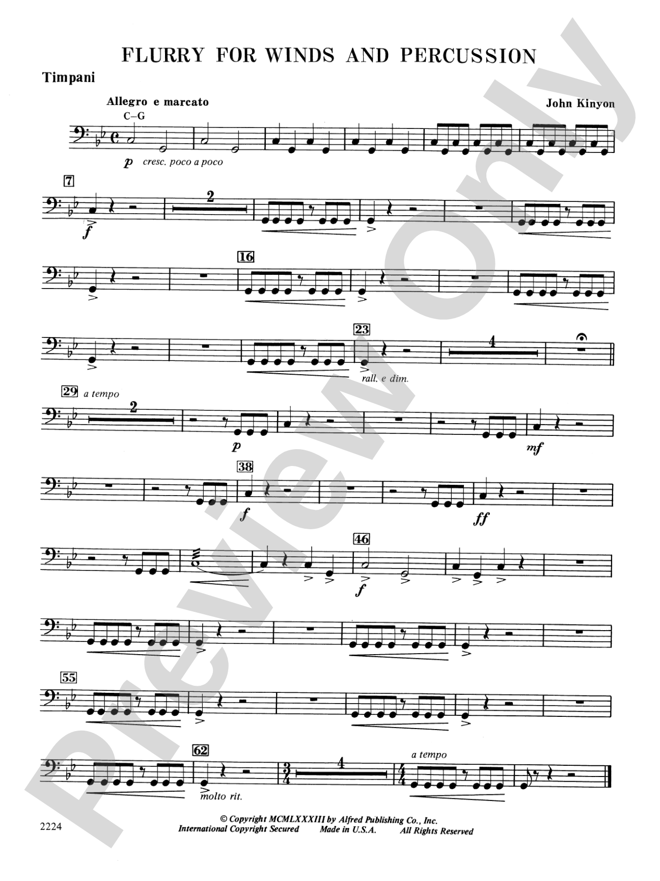 Flurry for Winds and Percussion: Timpani