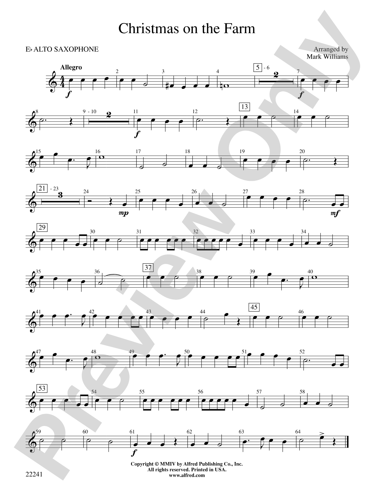 Christmas on the Farm: E-flat Alto Saxophone