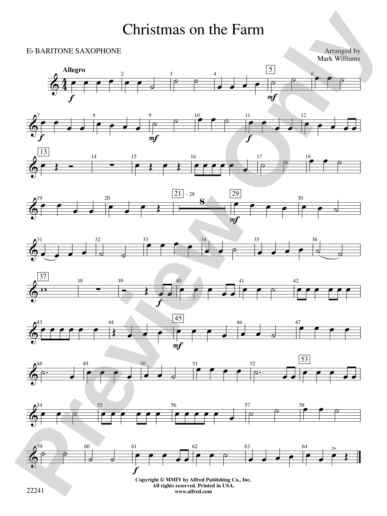 Christmas on the Farm: E-flat Baritone Saxophone