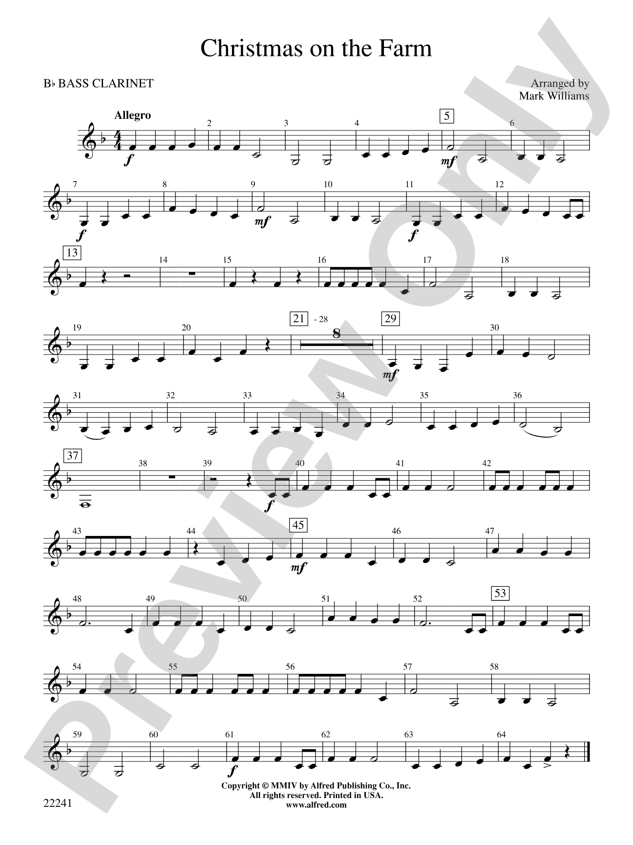 Christmas on the Farm: B-flat Bass Clarinet