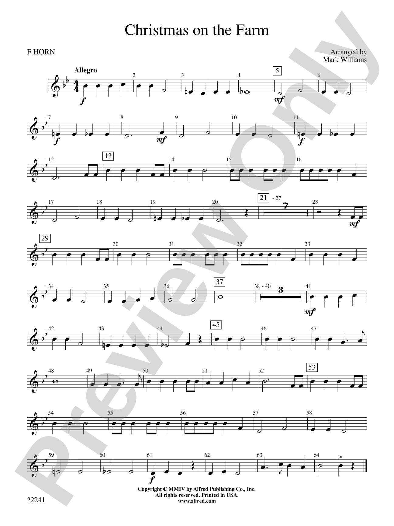 Christmas on the Farm: 1st F Horn
