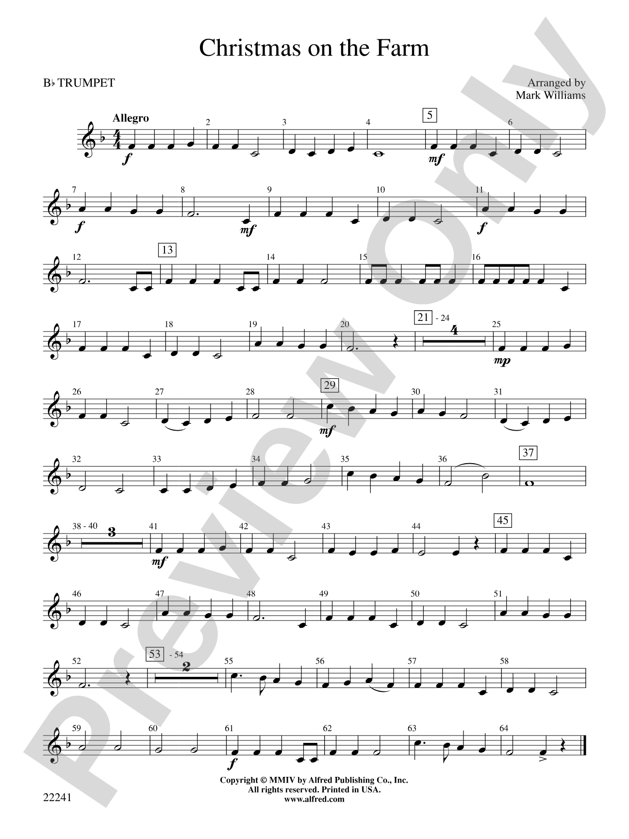 Christmas on the Farm: 1st B-flat Trumpet
